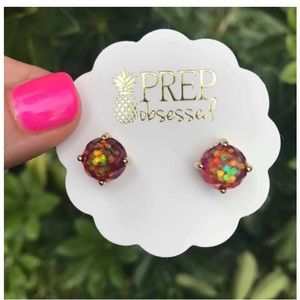 Red Glitter Studs Perfect for Christmas!!!